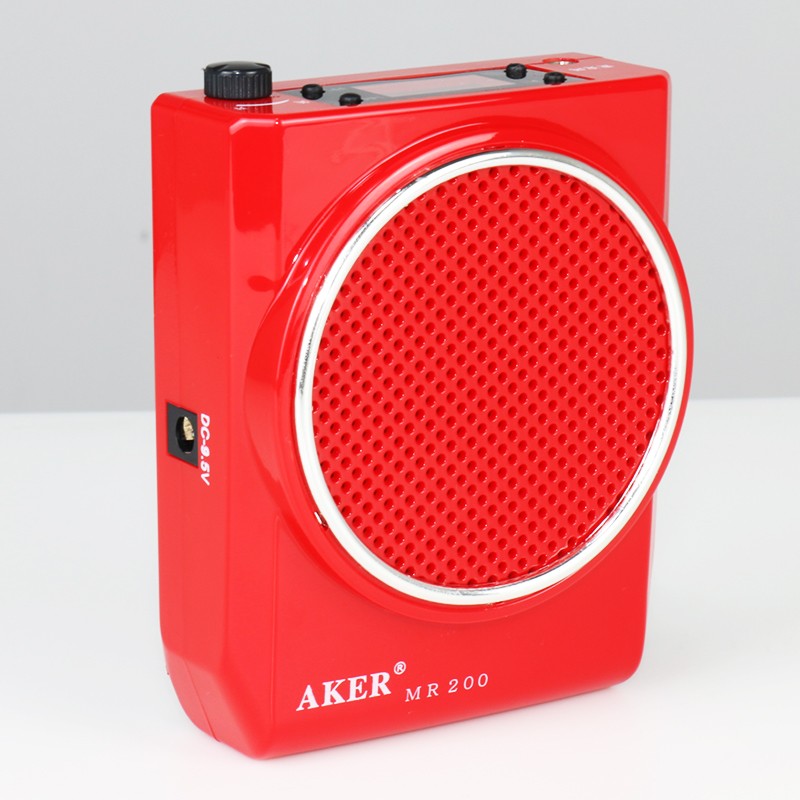 爱课（AKER） MR200扩音器教师音箱音响LED显示屏录音便携腰挂喊话器小蜜蜂 红色